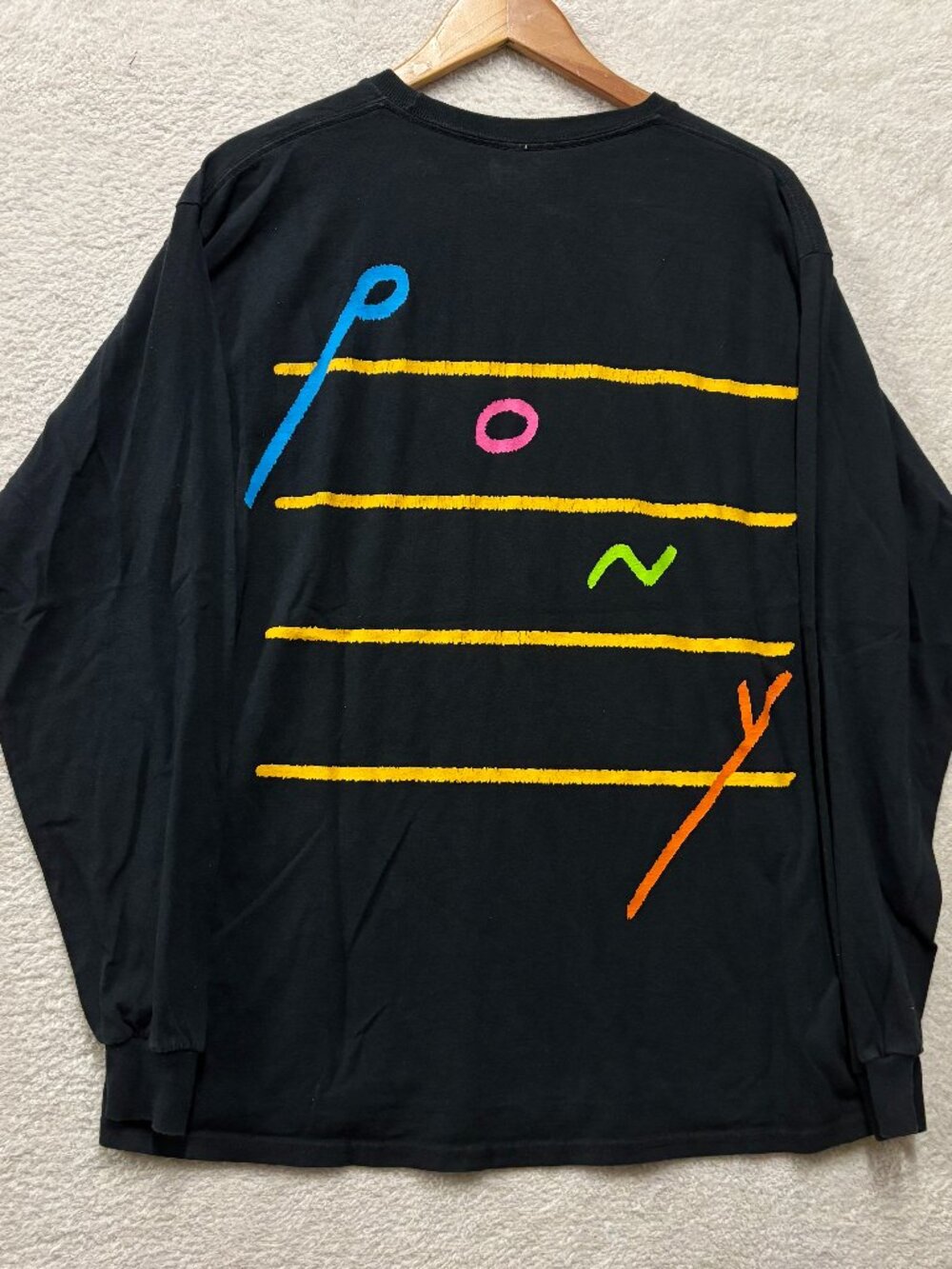 Rex Orange County Pony Shirt Mens L Black Long Sleeve Album Tour Merch Graphic
